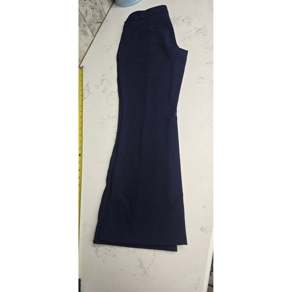 Chicos Navy Blue Pull On Flare Leg Trousers Pants Size 00 US 2 Pintuck Front